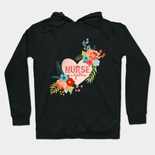 Floral nurse heart Hoodie